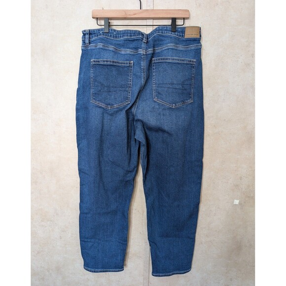 American Eagle Mom Jeans Women’s 18 Blue High Rise Straight Stretch Denim Casual - Picture 2 of 11